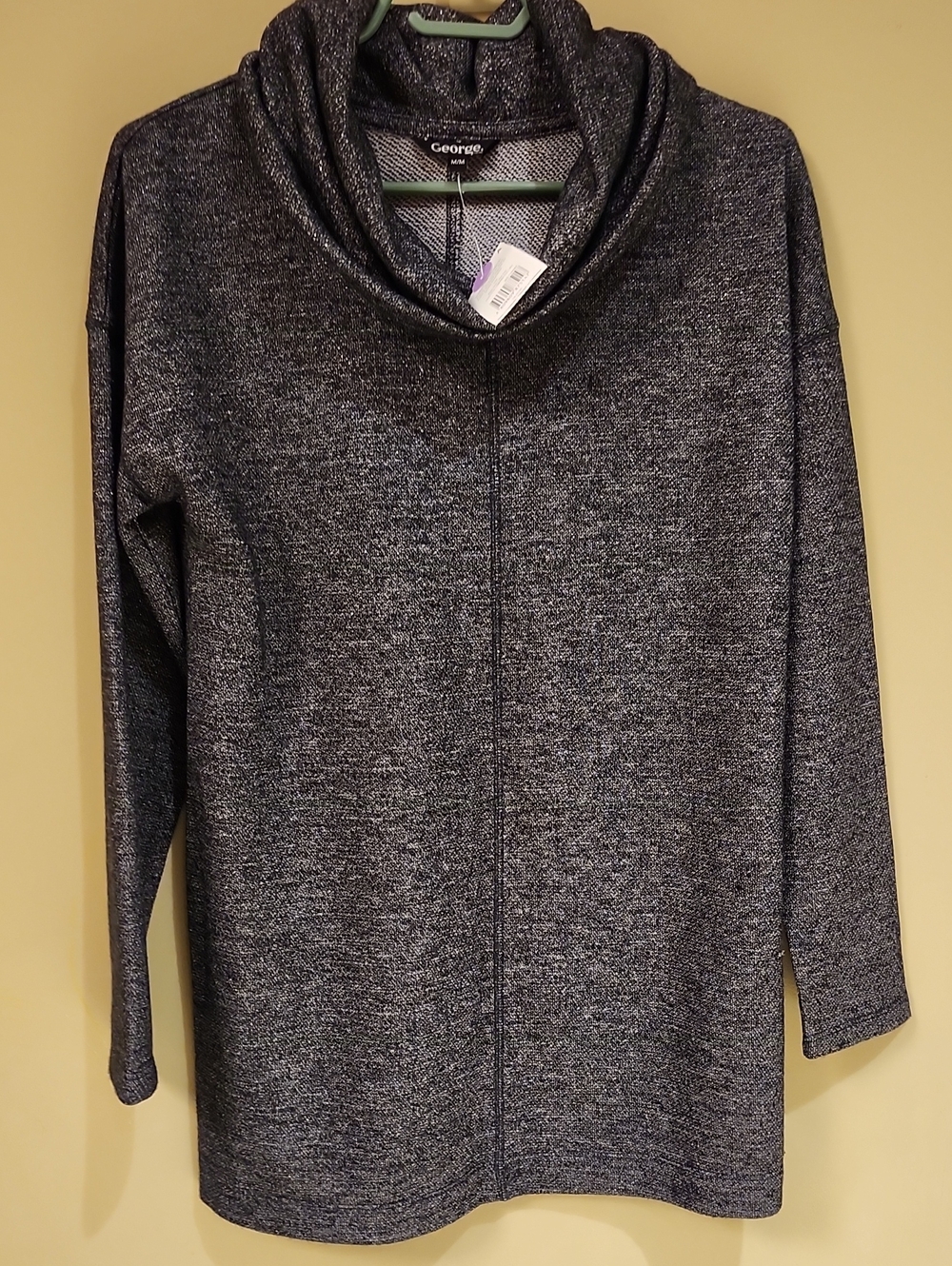 George Womens Charcoal Gray Cowl Neck Sweater